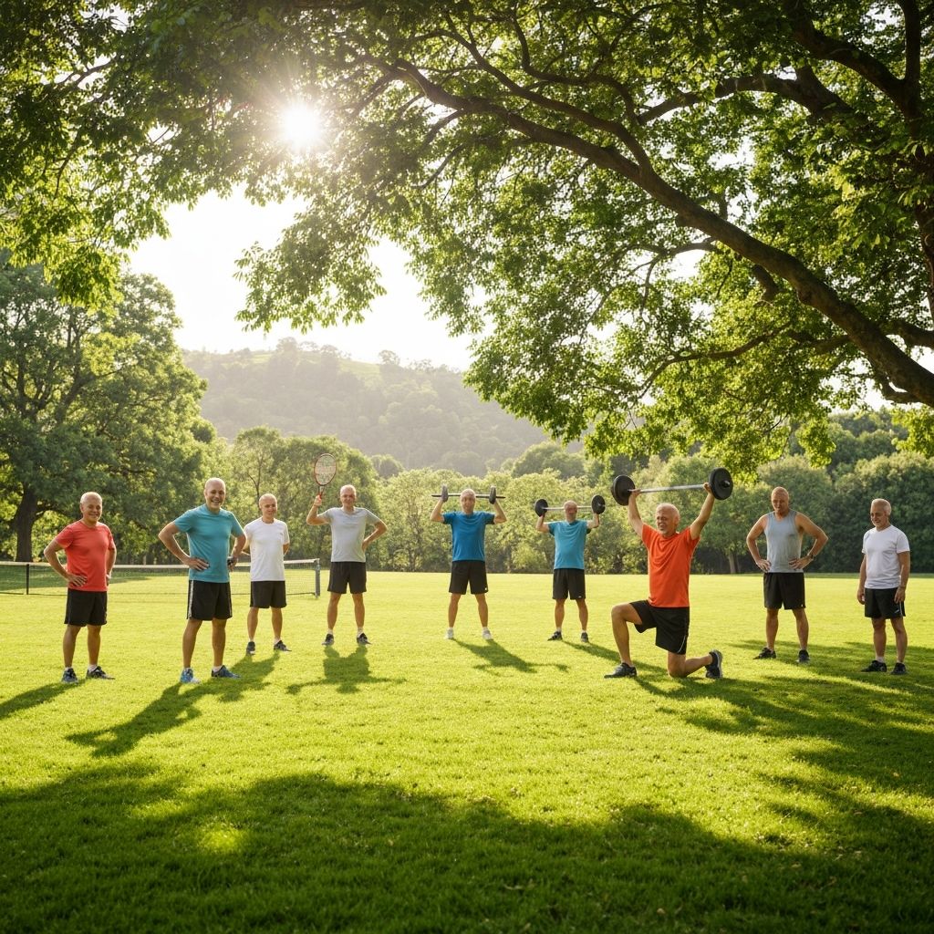 Aktive Männer und gesunder Lebensstil